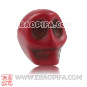 11×12mm Sambarla Style Red Turquoise Skull Head Ball Beads 