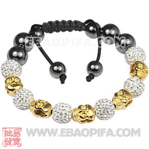 批发香巴拉风格 925纯银珠手链 编织手链