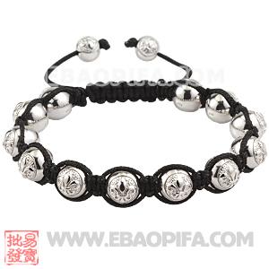 男士高档手链 925纯银珠子手链