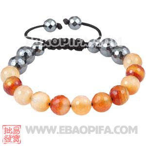 Fashion Tresor Bracelet With Faceted Agate And Hematite 