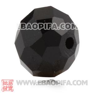 10mm Sambarla Style Black Faceted Crystal Glass Beads 
