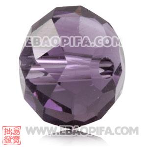 10mm Sambarla Style Purple Faceted Crystal Glass Beads 