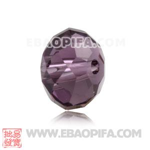 8mm Sambarla Style Purple Faceted Crystal Glass Beads 