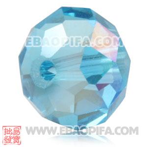 10mm Sambarla Style Blue Faceted Crystal Glass Beads 