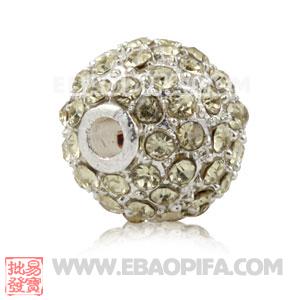 10mm Handmade Alloy Beads With Ivory Crystal