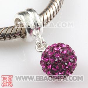 奥钻舞球圆珠 欧美大牌 925纯银DIY项链吊坠 工厂供应925纯银Charm吊坠 批发charm吊坠