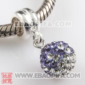奥钻舞球圆珠 欧美大牌 925纯银DIY项链吊坠 工厂供应925纯银Charm吊坠 批发charm吊坠