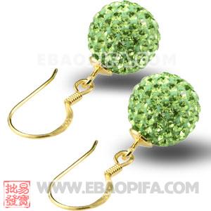 批发925纯银耳环 进口捷克水钻球耳饰 耳坠 耳钉