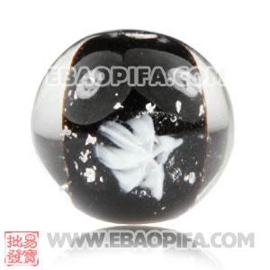 10mm European Style Black Snowflake Lampwork Glass Beads Wholesale