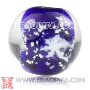 10mm European Style Blue Snowflake Lampwork Glass Beads Wholesale