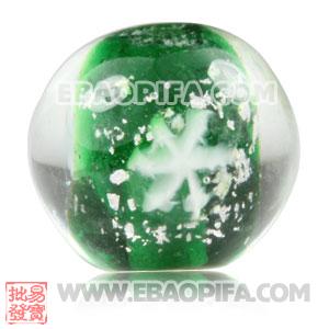 10mm European Style Green Snowflake Lampwork Glass Beads Wholesale