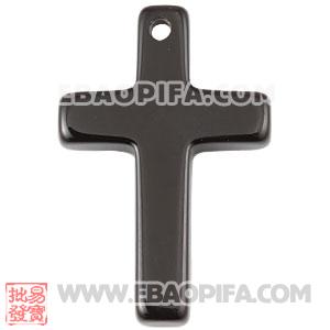 30×20mm  Black Agate Latin Cross Beads