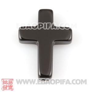 20×15mm Black Agate Latin Cross Beads