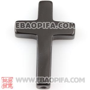 30×20mm  Black Agate Latin Cross Beads