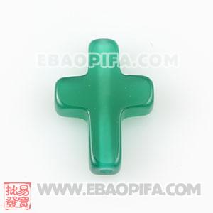 12×16mm Green Agate Latin Cross Beads