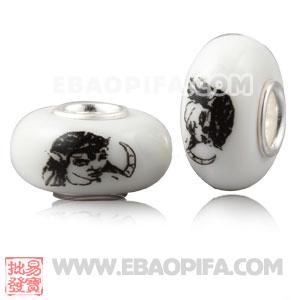 头像贴画珠子 925纯银琉璃珠 琉璃珠厂家