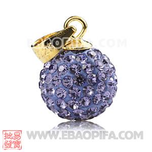 厂家捷克进口水钻球925纯银吊坠头