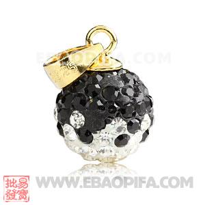 厂家捷克进口水钻球925纯银吊坠头