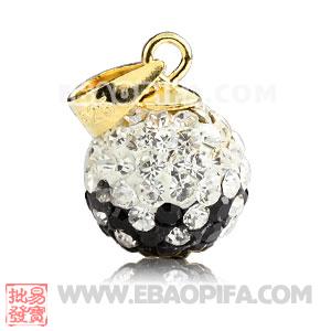 厂家捷克进口水钻球925纯银吊坠头