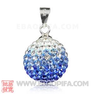 厂家捷克进口水钻球925纯银吊坠头