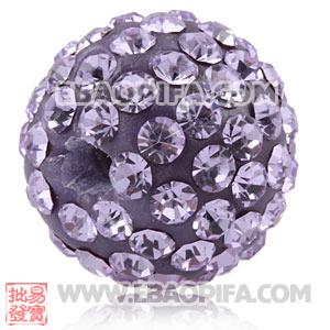 12mm Sambarla Style Pave Lavender Czech Crystal Bead 