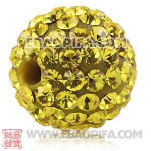 12mm Sambarla Style Pave Yellow Czech Crystal Bead 