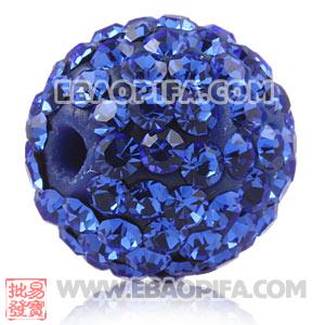 12mm Sambarla Style Pave Blue Czech Crystal Bead 