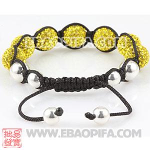 批发香巴拉风格 925纯银珠手链 编织手链