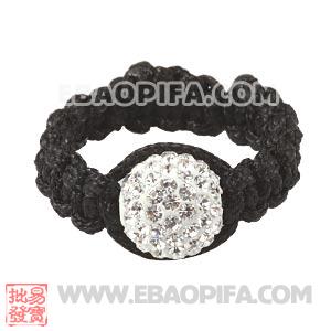 Wholesale Handmade Macrame White Czech Crystal Rings 