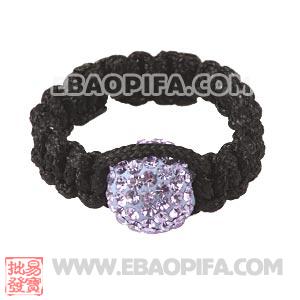 Wholesale Handmade Macrame Lavender Czech Crystal Rings 