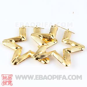 批发欧美外贸尾单竹节耳环