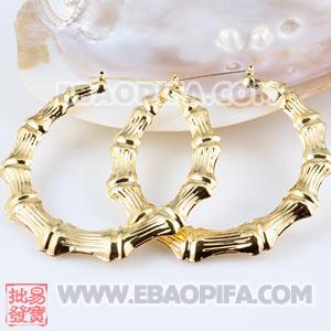 批发欧美外贸尾单竹节耳环