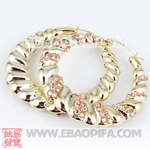 批发欧美外贸尾单耳环 大牌明星竹节耳环