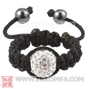 Wholesale Handmade Macrame White Czech Crystal Rings 