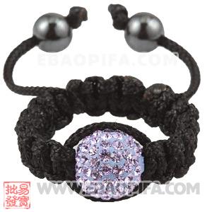 Wholesale Handmade Macrame Purple Czech Crystal Rings 