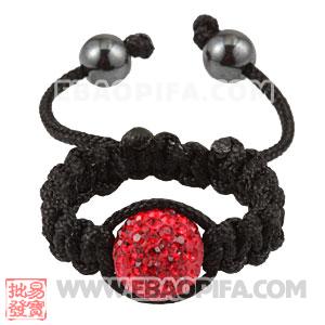 Wholesale Handmade Macrame Red Czech Crystal Rings 