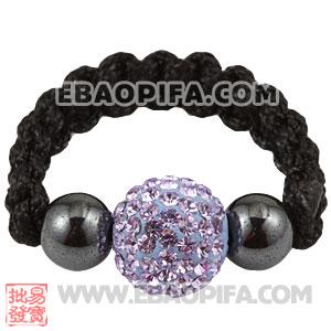 Wholesale Lavender Czech Crystal Macrame Handmade Macrame Rings 