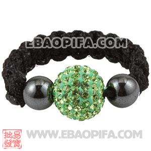 Wholesale Green Czech Crystal Macrame Handmade Macrame Rings 