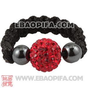 Wholesale Red Czech Crystal Macrame Handmade Macrame Rings 