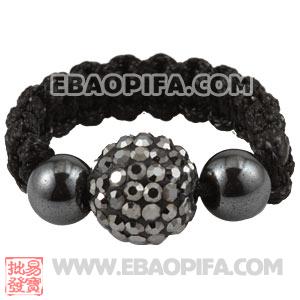Wholesale Grey Czech Crystal Macrame Handmade Macrame Rings 