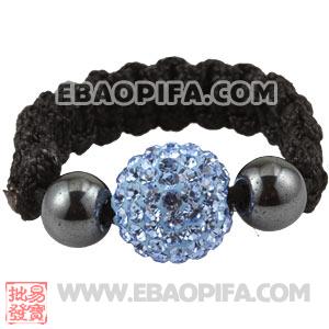 Wholesale Blue Czech Crystal Macrame Handmade Macrame Rings 