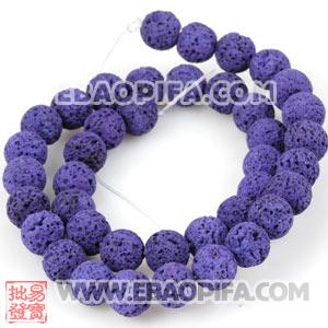 Wholesale 10mm Sambarla Style Purple Lava Stone Beads 