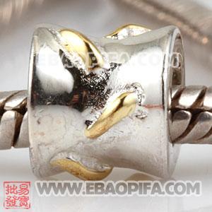 镀金线珠子 真金18K电镀表面 925纯银珠子