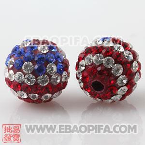 10mm Handmade Style Pave Czech Crystal The Old Glory Bead 