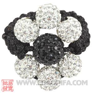 Wholesale Czech Crystal Handmade Macrame Rings 