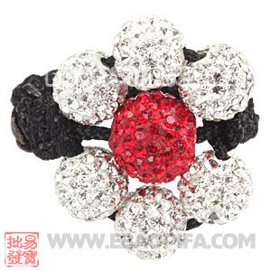 Wholesale Czech Crystal Handmade Macrame Rings 