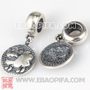 生肖羊银珠 生肖珠 925纯银星座珠 潘多拉风格星座珠子 欧洲珠