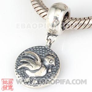 生肖鸡珠子 生肖珠 925纯银星座珠 潘多拉风格星座珠子 欧洲珠