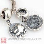 生肖羊银珠 生肖珠 925纯银星座珠 潘多拉风格星座珠子 欧洲珠