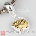 镀金生肖牛银珠 生肖珠 925纯银星座珠 潘多拉风格星座珠子 欧洲珠